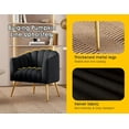 thumbnail image 6 of SEYNAR Oversized Glam Velvet Pumpkin Barrel Accent Chair,Modern Upholstered Cream Side Sofa Armchair for Living Room,Vanity(Black), 6 of 15