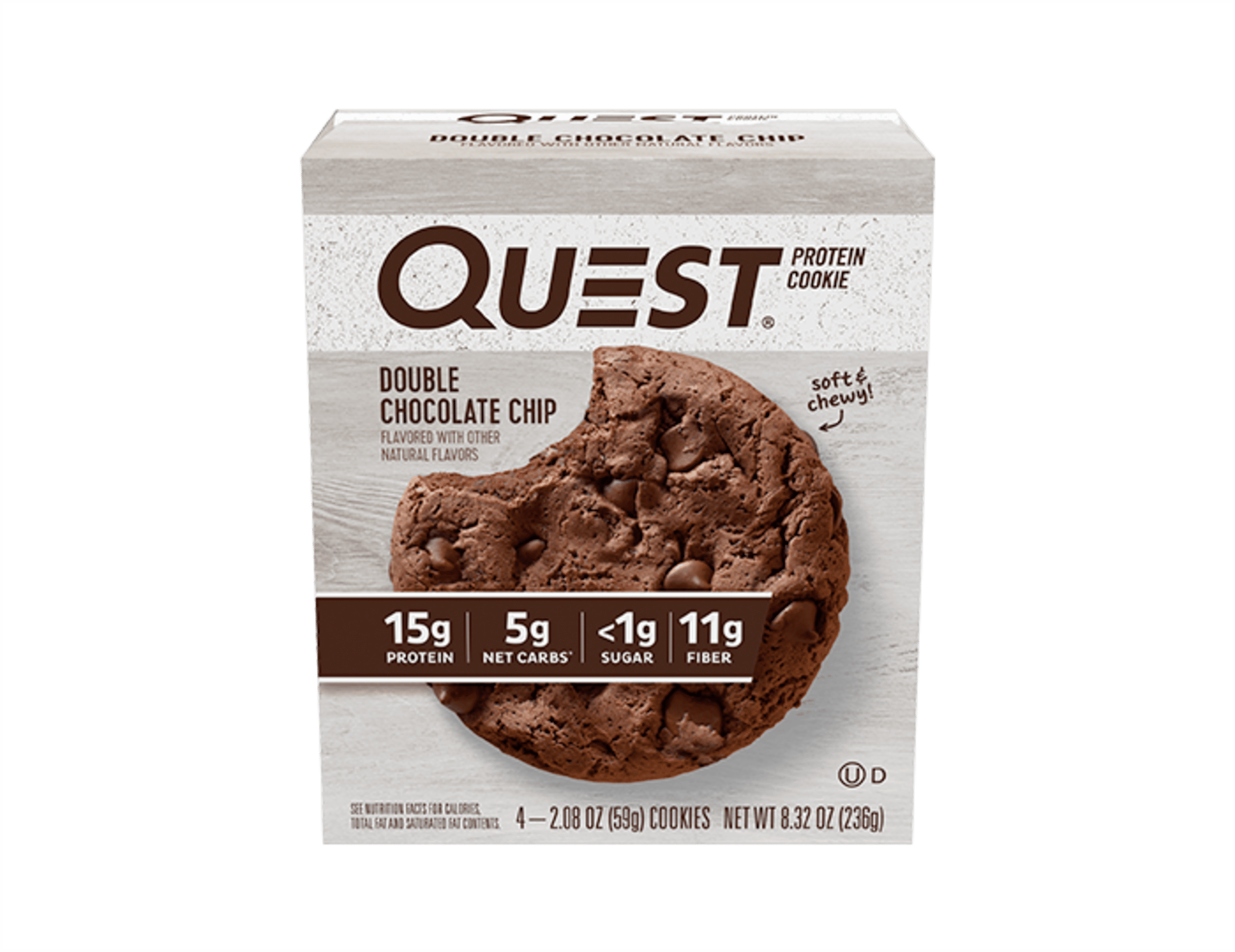 Quest Protein Cookie - 4pk Double Chocolate Chip - Walmart.com ...