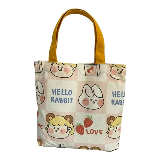 Bolsa de lona, bolso ligero, bolsa de comestibles de moda multiusos reutilizable Estilo C Yinane Tote de lona