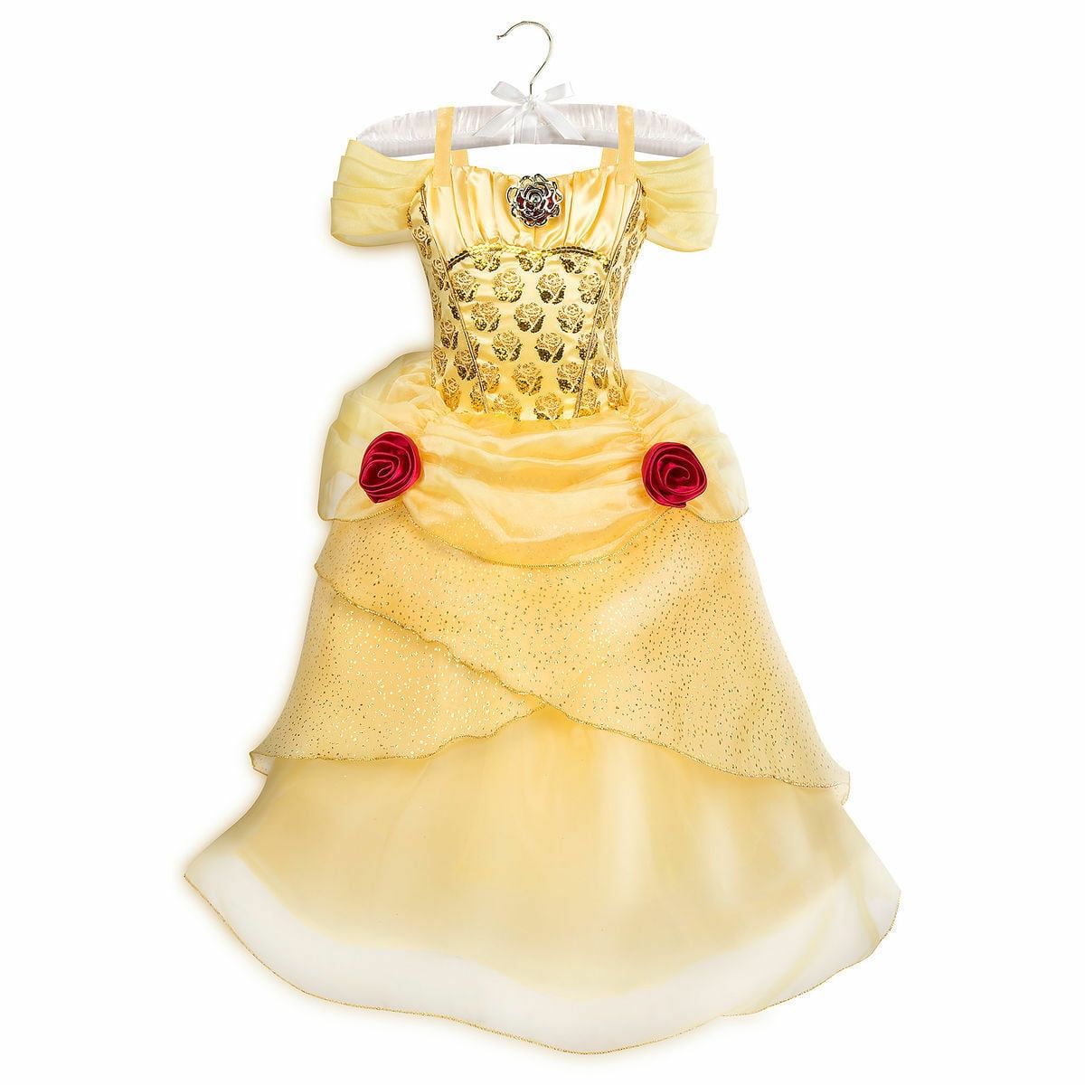 Girls Belle Costume Beauty and the Beast Princess Kids Pleated Party Fancy Dress 