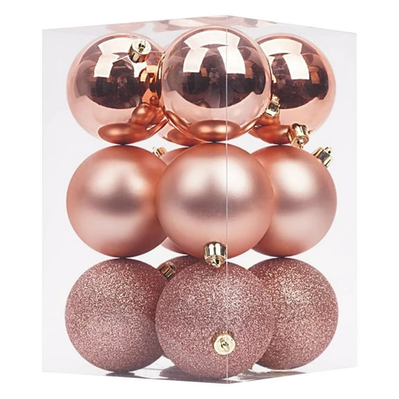 12 Pcs Christmas Ornaments Set Shatterproof Christmas Tree Balls Glitter Xmas Bulbs for Xmas Trees Wreath Garland Disco Party Decorations