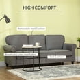 thumbnail image 4 of HOMCOM 3-Seater Sofa Couch Modern Linen Fabric Sofa with Rubberwood Legs, 4 of 10