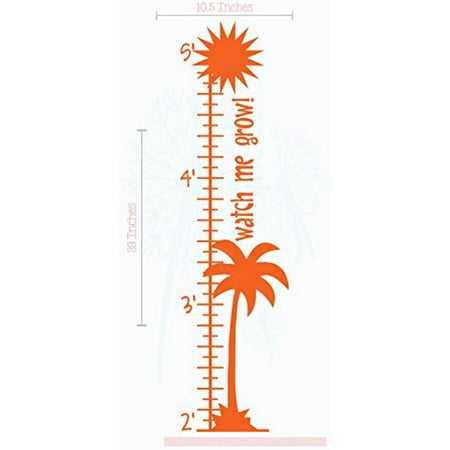 Palm Tree Growth Chart Vinyl Decals Beach Baby Room Nursery Wall