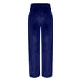 thumbnail image 5 of LRen Women's Velvet Pants High Waist Elegant Trousers with Pockets Work Business Ankle Pants ,Blue,XL, 5 of 7