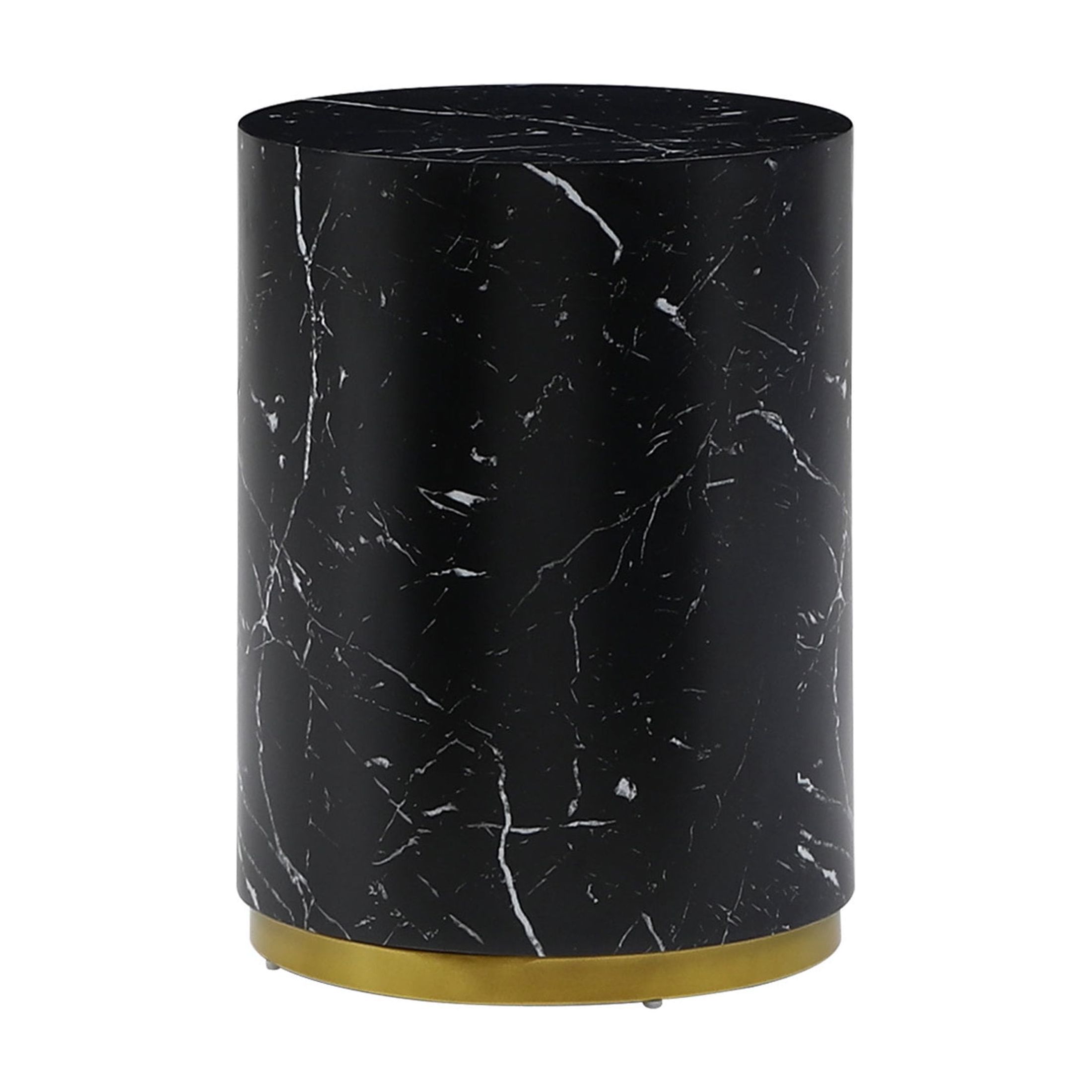 Noble House 15.75" Round Side Table, Modern MDF Accent End Table, Wear-Resistant Finish for Living Room, Black