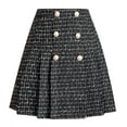 thumbnail image 5 of Youmylove Plaid Skirt For Women Pleated 2023 Fall Winter High Waist A-Line Wool Mini Skirt Versatile Comfy Trendy Leisure, 5 of 5