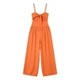 thumbnail image 5 of Jumpsuits for Women Sleeveless Cut-Out Waist U-Neck Spaghetti Strap Backless Tie-Back Ruched High Waist Summer Romper XL, 5 of 6