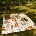 thumbnail image 7 of Mares And Foals Among Flowers And Bows, Cozy Flannel Blanket with Pastoral Watercolor Illustration Print, Housewarming Gift for Horse Family Enthusiasts, Home Decor for Bedroom and Living Room, 7 of 7