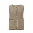 thumbnail image 6 of Roncen Women's Slim Fit Short Cardigan Vest - Faux Fur Trim & Lamb Wool-Lined Cozy Fleece Outerwear with Functional Pockets - Stylish Casual Winter Vest for Layering, 6 of 8