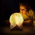 thumbnail image 3 of 16-Color LED Night Light with Wooden Stand, Remote and Touch Control for Galaxy and Lava Effects, 3 of 5