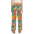 thumbnail image 3 of Dailycode Women's Pajama Pants Wide Leg Lounge Pj Bottoms With Pockets Various Colorful Hand, 3 of 7