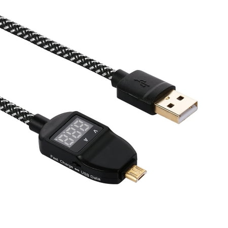 Micro USB Charging Cable USB Data Cable USB Charging Cord 1M Current Voltage Display for Phone Power (Best Way To Display Data)