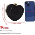 thumbnail image 5 of Cute Heart Shape Clutch Purse Mini Love Heart Rhinestone Wedding Handbag Party Women Purse, 5 of 7