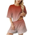 thumbnail image 2 of Sakmal Women's Shorts Sets Wide Leg High Waisted 2 Piece Outfits Red Elastic Waist Solid Womens Shorts with Pockets, 2 of 7