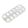thumbnail image 1 of Caja de Almacenamiento de Componentes PS Fija 12 Rejillas Blanca Transparente 130x52x15mm 2 Pcs, 1 of 4