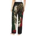 thumbnail image 2 of Women's Soft Pajama Pants Comfy Long Sleep Lounge Pockets, Eagle Flag Of Mexico Mexican Flags, 2 of 5