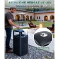 thumbnail image 6 of Commercial Outdoor Trash Can with Stone Panels, Heavy Duty Outside Garbage Can with Top Tray, Removable Metal Inner Bucket, for Parks, Public Spaces., 6 of 6