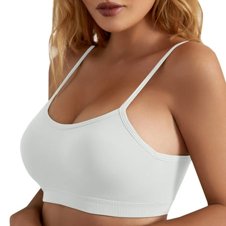 

Cathalem Bra Sports Beautiful Back Wireless BreaTh Solid Color Backless Push Up U Shaped Seamless Top Bra For Bra s for Women Underwear White Medium