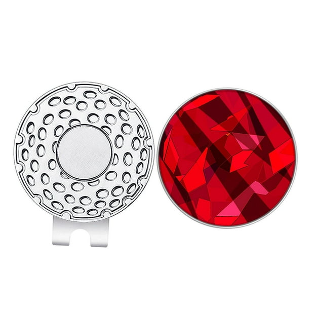 Clip para gorra de golf. Fácil de usar. Portátil. Elegante. Accesorios de golf de metal. Pelota. Rojo