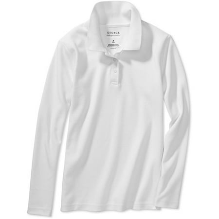 Girls' School Uniform Long Sleeve Polo Shirt