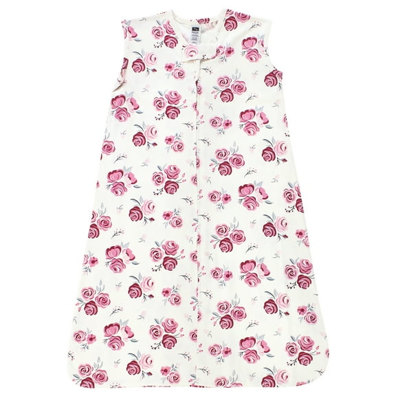 Hudson Baby Infant Girl Cotton Sleeveless Wearable Sleeping Bag, Sack, Blanket, Rose, 0-6 Months