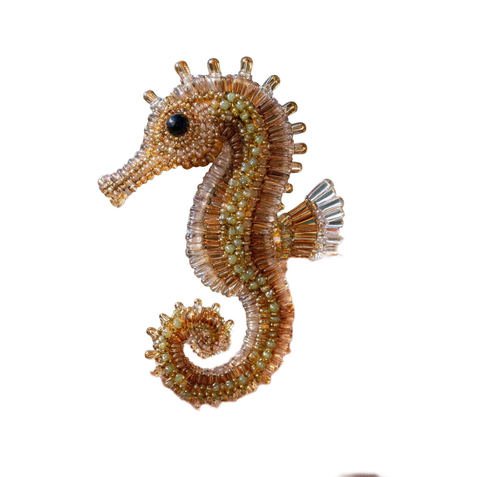 Lwlmwt Beginner Bead Embroidery Kit Perfect for beginners and craft enthusiasts Hand-sewn Marine Creatures Bead Embroidery Kits Exquisitely charming, ideal for gifting