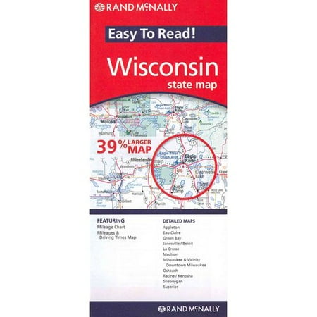 Rand McNally Easy To Read! Wisconsin State Map