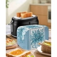 thumbnail image 4 of Eucalyptus Aqua Toaster Cover 4 Slice, Large Kitchen Appliance Covers, Stripes Flower Cactus Plant Toaster Oven Cover with Loop, Bread Machine Cover Polyester Dust Cover Protection, 4 of 4