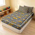thumbnail image 3 of Erosebridal Construction Vehicle Zipper Full Size Comforter Sets with Fitted Sheet and 2 Pillowcases, Truck Zipper Bedding Set, White Small, Gray Reversible, 3 of 7