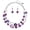 purple, variant on Women's Beaded 2 Layer Strand Statement Necklace with Earrings Collar Jewelry Set (N0003-Navy Blue)