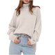thumbnail image 2 of Suéter de cuello alto para mujer, de manga larga, suelto, de color sólido, con cuello alto, suéter de punto, suéter para mujer, 2 of 6