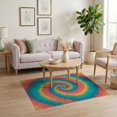 thumbnail image 3 of ODIKA Boho Rainbow Swirl With Ombre Gradient Abstract Hippie Art Tie Dye Refined Stain Resistant Low Profile for Dorm Room, Small Living Apartment, 3 of 7