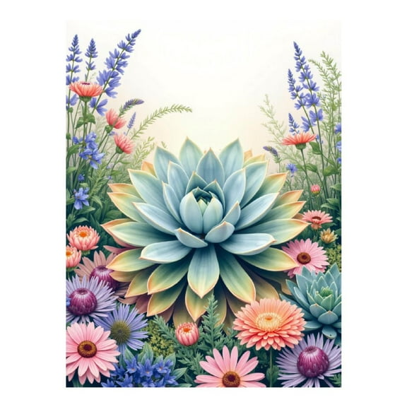 Diamond Art Kits for Adults, Succulent Garden Floral Scene Art 5D Diamond Painting Kits for Adults Beginners, DIY Full Drill Diamond Painting, Gem Art and Crafts 12x16