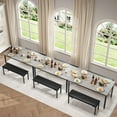thumbnail image 7 of Luku Dining Table Set for 4, Kitchen Table with 2 Benches, Kitchen Table Chairs Set of 4 with Metal Frame, Space-Saving Dining Room Dinette Sets for Kitchen, Dining Room, 7 of 7