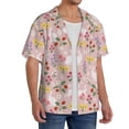 thumbnail image 4 of Xecao offers the Bunny And Flower for Men's Casual Short-sleeved Shirt, a button-up collared shirt with a pocket, perfect for beach vacations and yacht travel in the Large size., 4 of 7