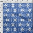 thumbnail image 3 of oneOone Rayon Medium Blue Fabric Asian Floral Block Craft Projects Decor Fabric Printed By The Yard 56 Inch Wide, 3 of 4
