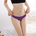 thumbnail image 2 of Gibobby Calzoncillos hipster Ropa interior de mujer Bragas de bikini elásticas sexy Cintura Tanga(Morado，Talla única), 2 of 4