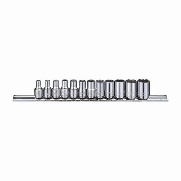 Westward Socket Set, 1/4 in, Hand, Metric, 12 53PN31