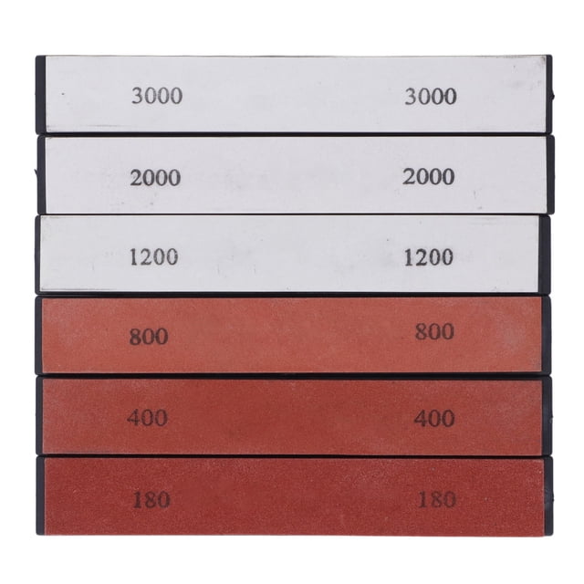 Knife Sharpener, 180 400 800 1200 2000 3000 Grit White Corundum Knife Sharpening Stone Easy To Assemble High Hardness Sturdy 6PCS For Scissors