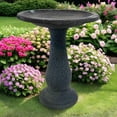 thumbnail image 5 of Birds and Beyond 24-Inch Freestanding Lightweight Clay Bird Bath Basin with Bowl, 5 of 11