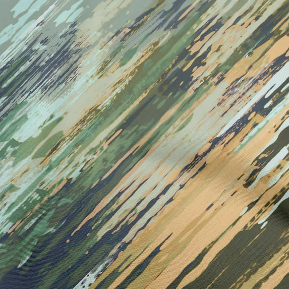 oneOone Viscose Chiffon Teal Green Fabric Brush Stroke Sewing Material Print Fabric By The Yard 42 Inch Wide