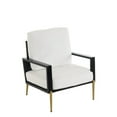 thumbnail image 5 of Lennox Modern Velvet Upholstered Accent Armchair with Gold Metal Legs, Solid Wood Frame, White, 5 of 6