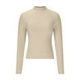 thumbnail image 2 of PEONAVET Chandail Col Rond pour Femmes Chandail Col Rond Couleur Unie Chandail Col Rond, 2 of 5