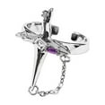 thumbnail image 2 of Anillos para mujer, regalos para mujeres, diseño minoritario, cadena con sentido, adorno de mano superpuesto, personalidad, anillo cruzado., 2 of 5