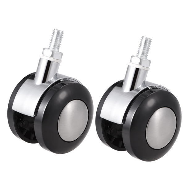 2 PCS SILLA DE OFICINA CASTRAS ALOYA PLÁSTICO DE ALIMENTACIÓN 2 P INCLUIDADOS TWIN TIEL M8 x 15 mm Tallo roscado Caster giratorio, 44LB Capacidad de carga