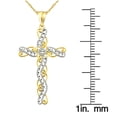 thumbnail image 3 of Handcrafted 10kt Gold Diamond-Cut Ribbon Swirl Cross Charm Pendant, 3 of 3