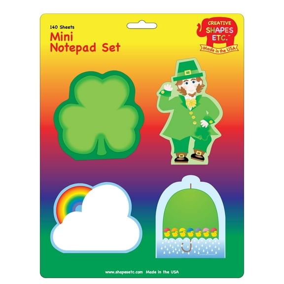 SHAPES ETC. Mini Notepad Set - St. Patrick's Day