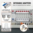 thumbnail image 3 of KFFKFF 7-Branch Radiant Heat Manifold, 1/2" PEX Tubing Manifold, Stainless Steel Manifold for Hydronic Radiant Floor Heating, Radiant Heat Kit with 1/2" Adapters, 3 of 9