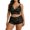 Black, variant on Women's Black Lace Bra and Shorts Set, Sheer Adjustable Strap Bralette and High-Waist Shorts, Alluring Sleepwear, Sizes S-XXXXL