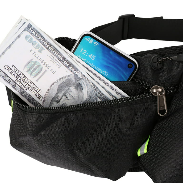 Aquatic Way Waist Bag Fanny Pack with Water Bottle Holder For Men Women  Running Hiking Travel Biking - Fit All Phone Sizes Wallet Passport Key -  Extra